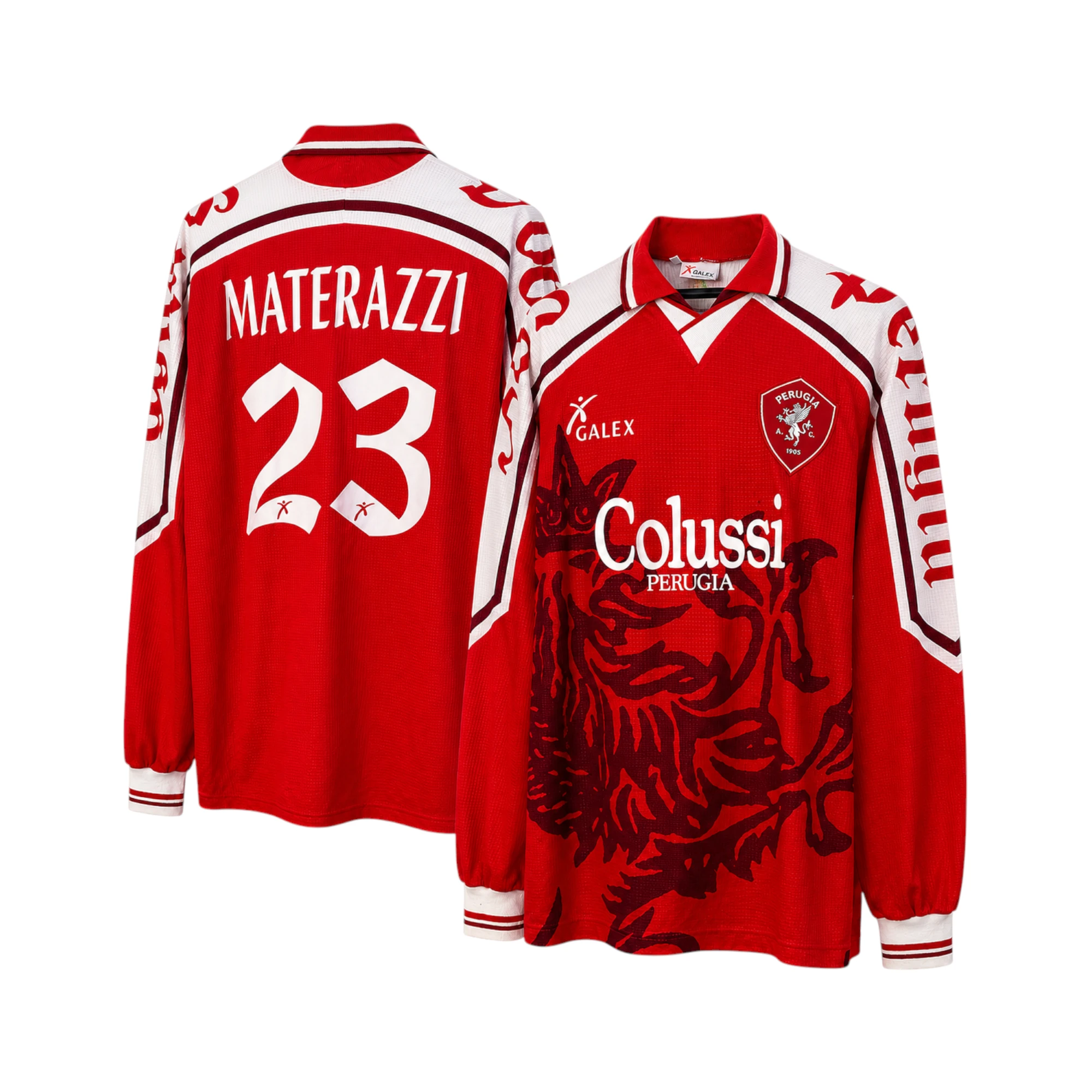 Perugia Home Shirt 1997/98 Materazzi 23 - L/S - Football Nostalgia